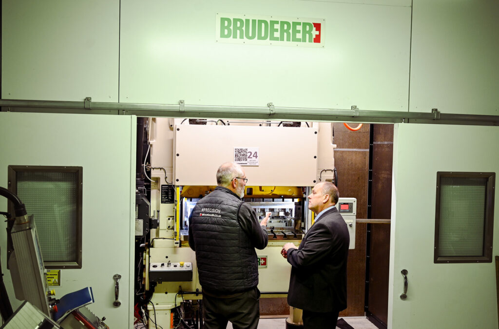 Rowan and Adrian at the new investment of a Bruderer BSTA 510-150B2 press