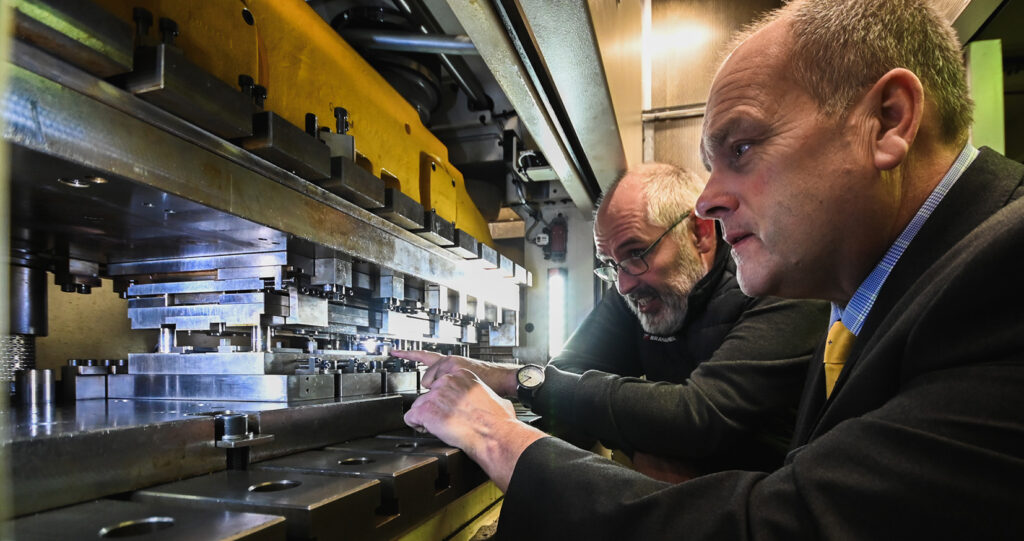 The press tool fitted into the new investment